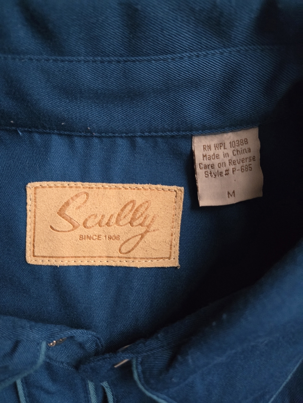 Scully Royal Blue Embroidered Western Shirt - Picture 5 of 6